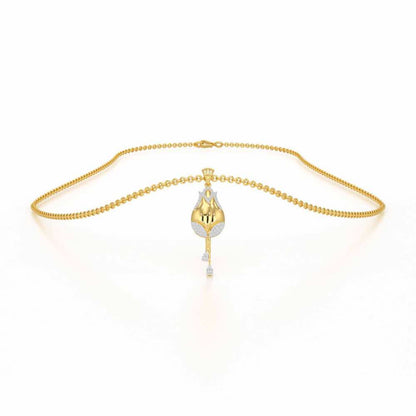 Dazzling Bud Silver Pendant - Yellow Gold - Image 3