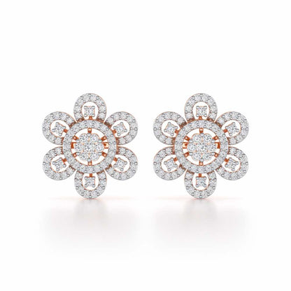 Dazzling Dance Silver Earrings - Rose Gold - Image 1
