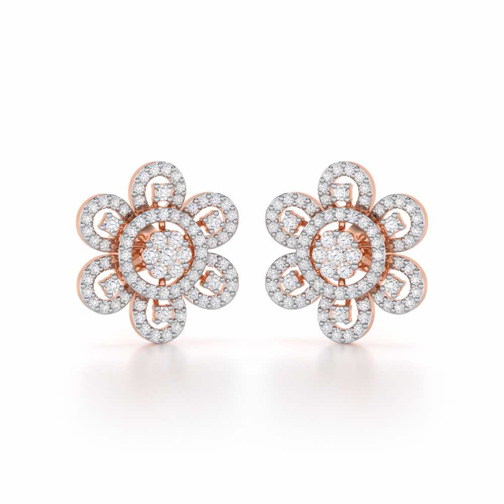 Dazzling Dance Silver Earrings - Rose Gold - Image 2
