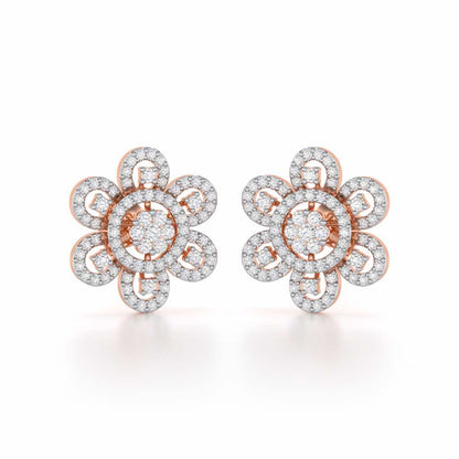 Dazzling Dance Silver Earrings - Rose Gold - Image 2