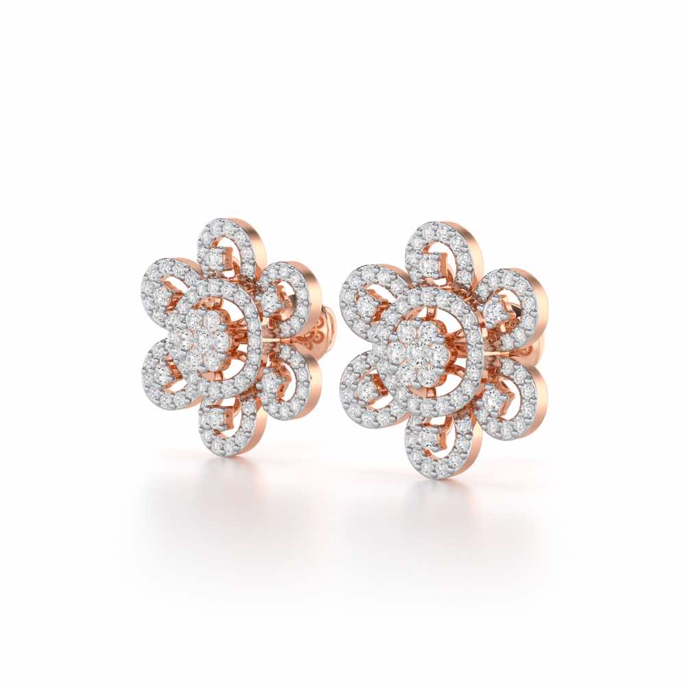 Dazzling Dance Silver Earrings - Rose Gold - Image 3