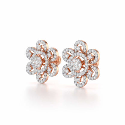 Dazzling Dance Silver Earrings - Rose Gold - Image 3