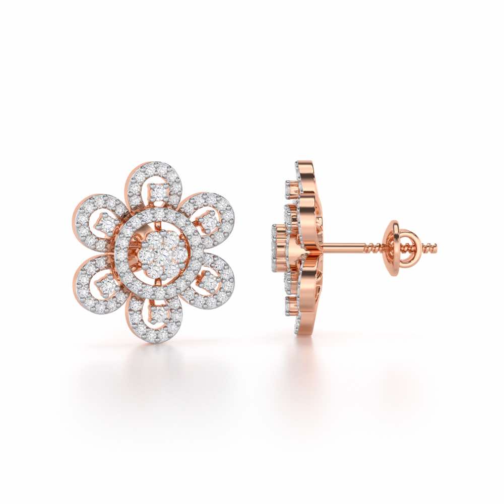 Dazzling Dance Silver Earrings - Rose Gold - Image 4