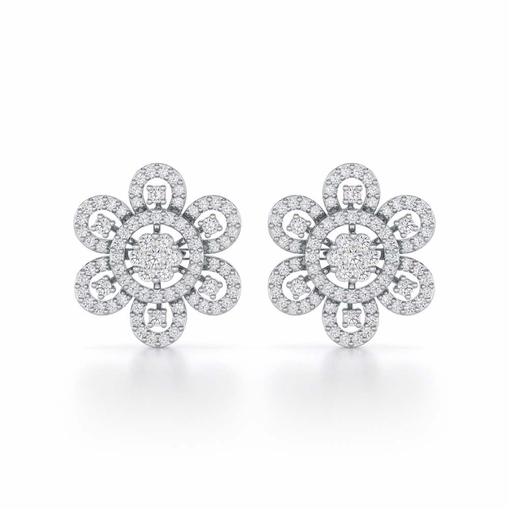 Dazzling Dance Silver Earrings - White Gold - Image 1