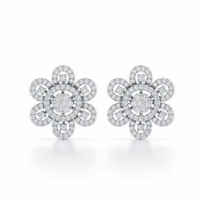 Dazzling Dance Silver Earrings - White Gold - Image 1