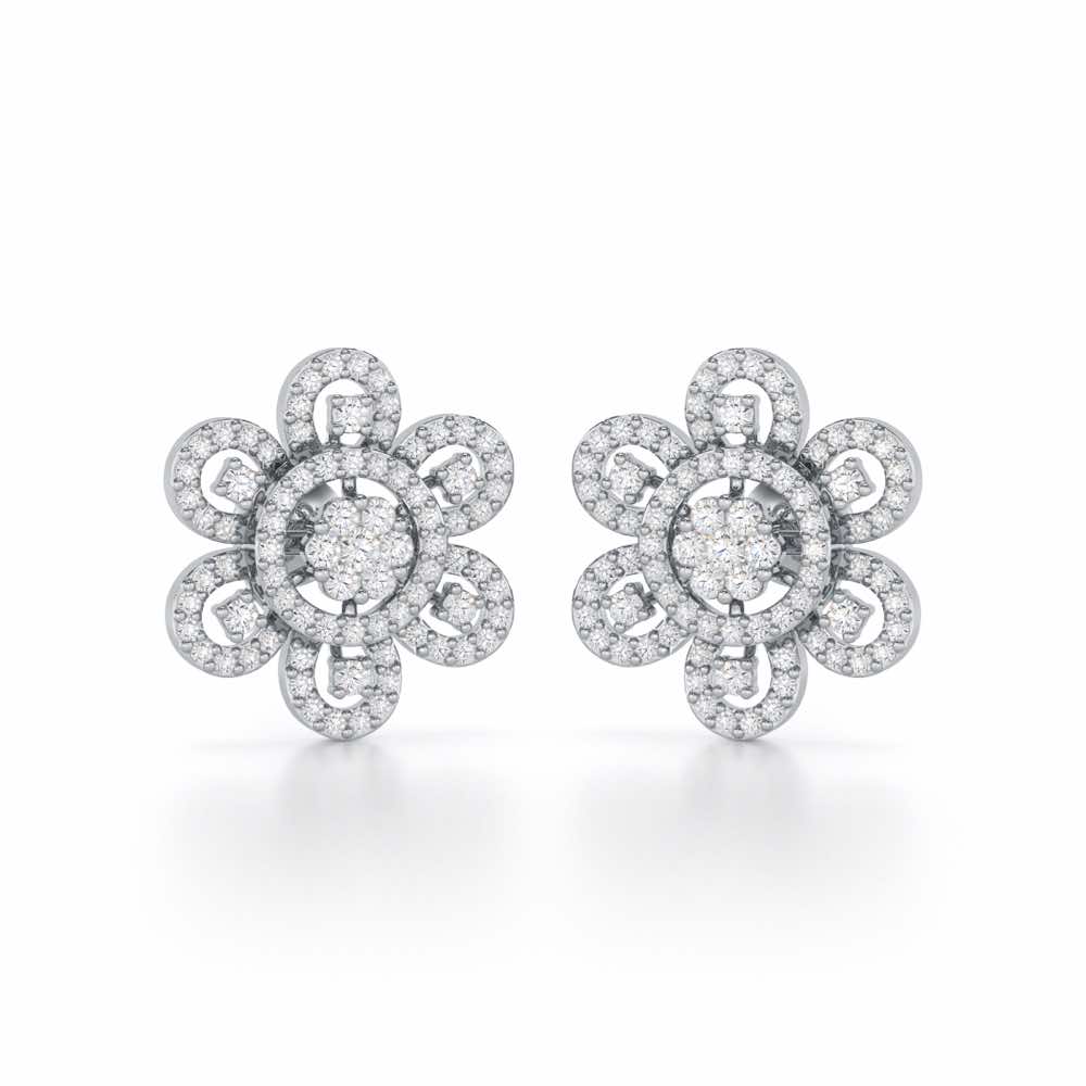 Dazzling Dance Silver Earrings - White Gold - Image 2