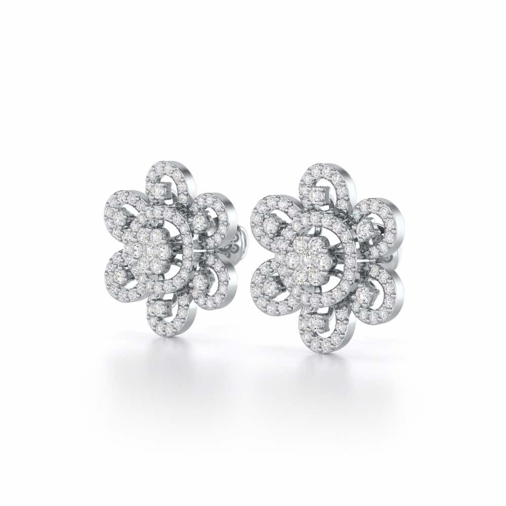 Dazzling Dance Silver Earrings - White Gold - Image 3