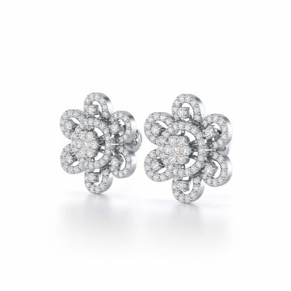Dazzling Dance Silver Earrings - White Gold - Image 3