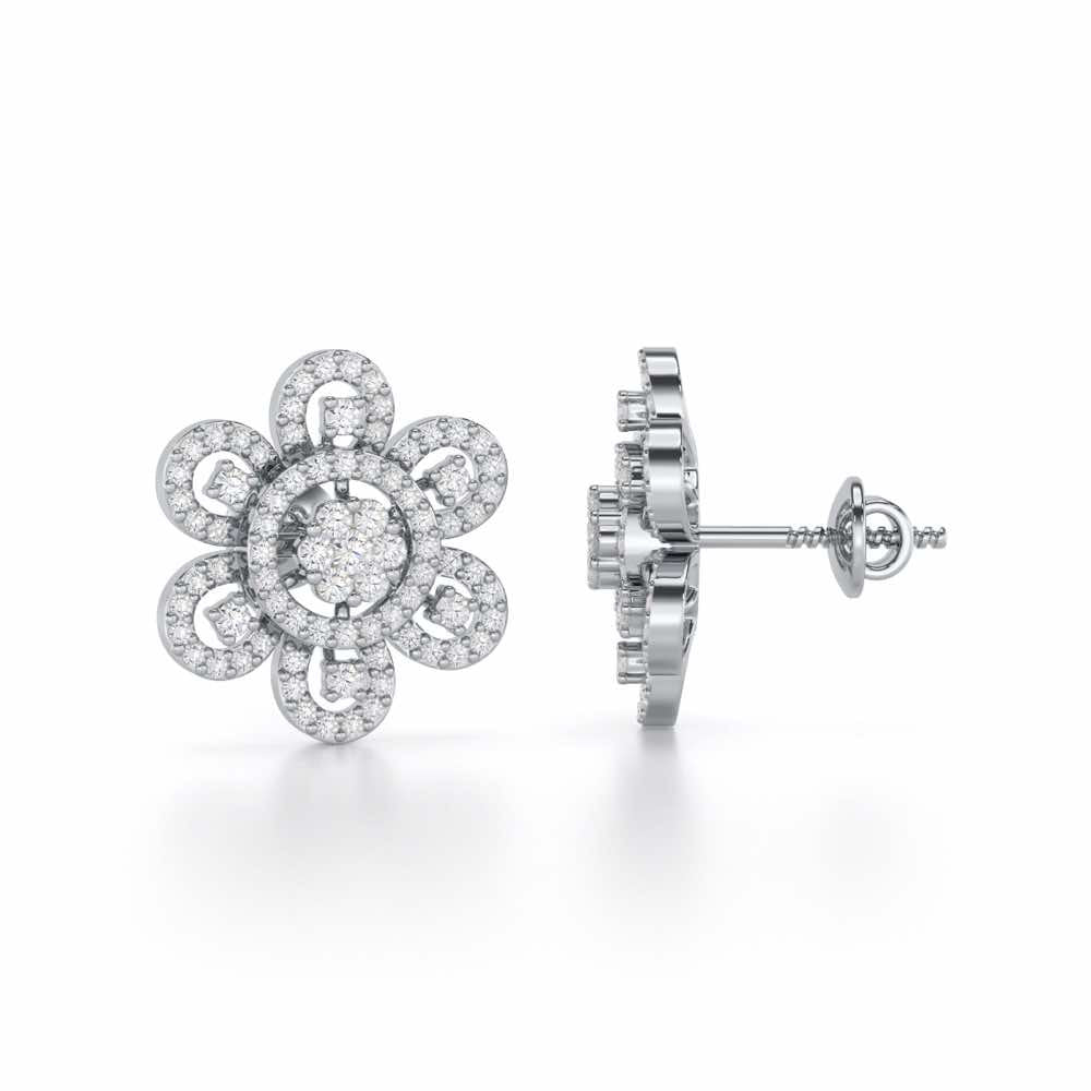 Dazzling Dance Silver Earrings - White Gold - Image 4
