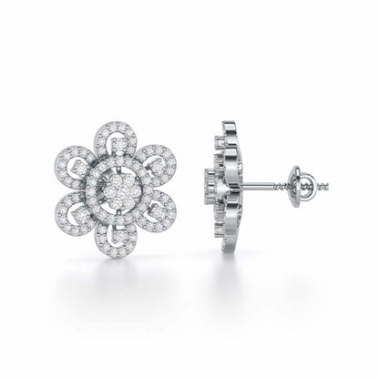 Dazzling Dance Silver Earrings - White Gold - Image 4