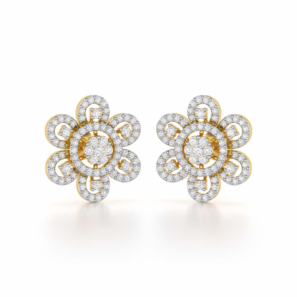 Dazzling Dance Silver Earrings - Yellow Gold - Image 2