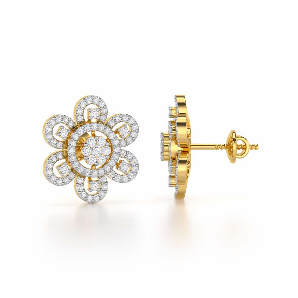 Dazzling Dance Silver Earrings - Yellow Gold - Image 4