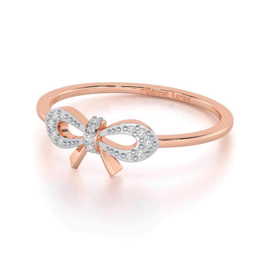 Dazzling Delight Silver Ring - Rose Gold - Image 2