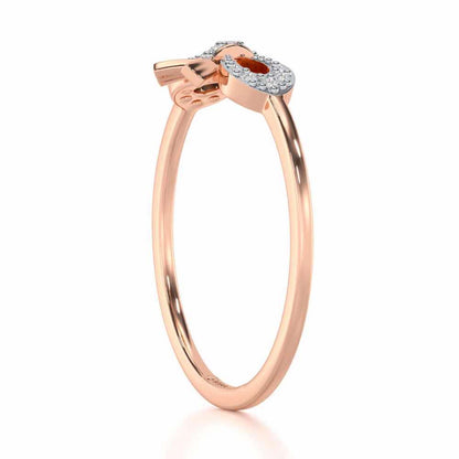 Dazzling Delight Silver Ring - Rose Gold - Image 3
