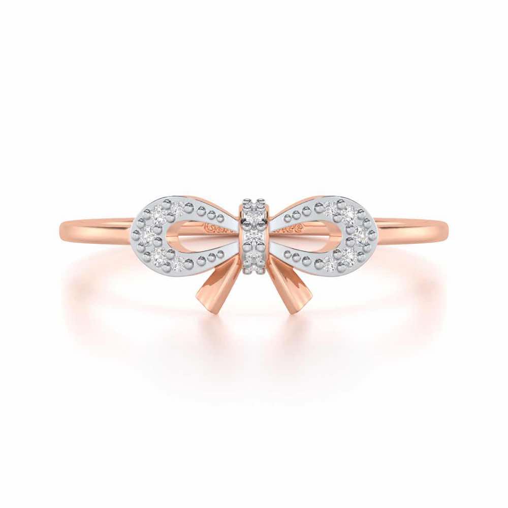 Dazzling Delight Silver Ring - Rose Gold - Image 4
