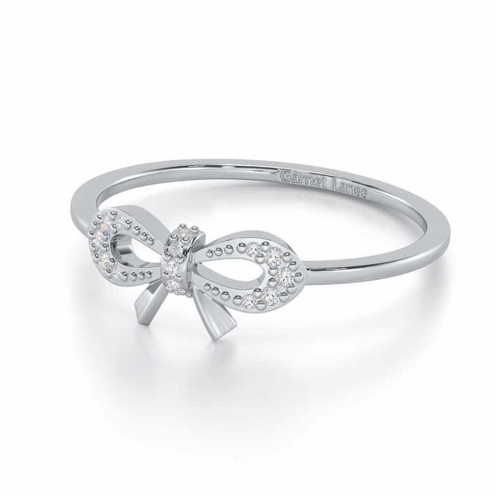 Dazzling Delight Silver Ring - White Gold - Image 2