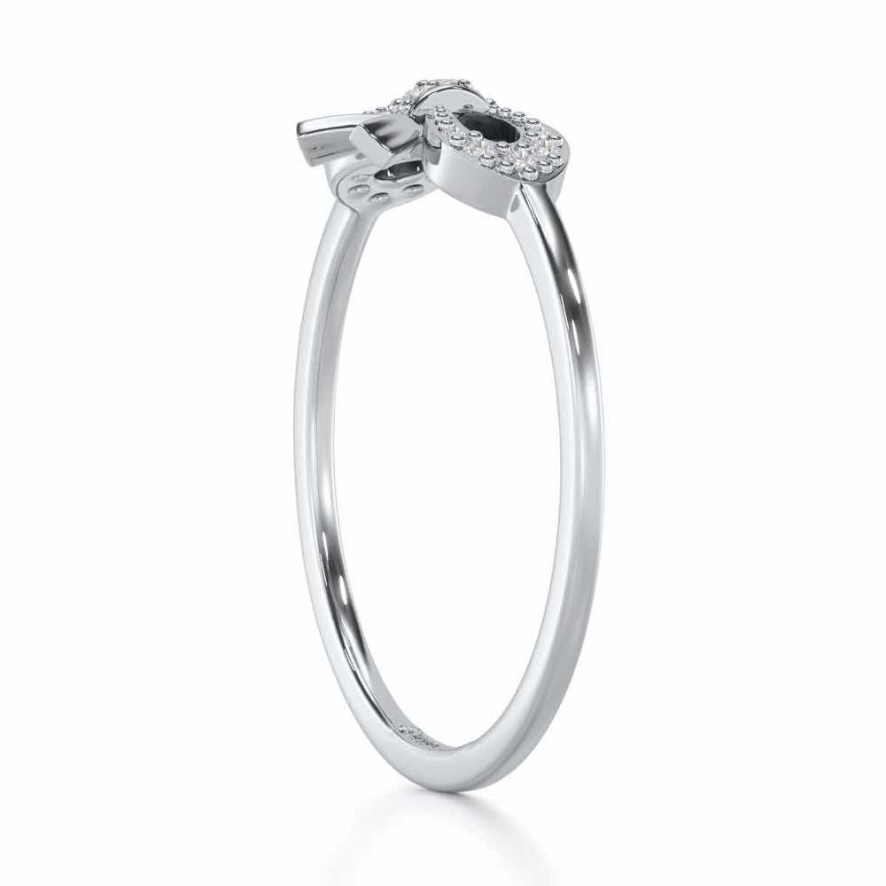 Dazzling Delight Silver Ring - White Gold - Image 3