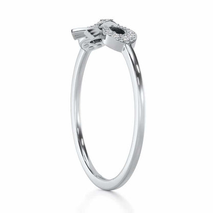 Dazzling Delight Silver Ring - White Gold - Image 3