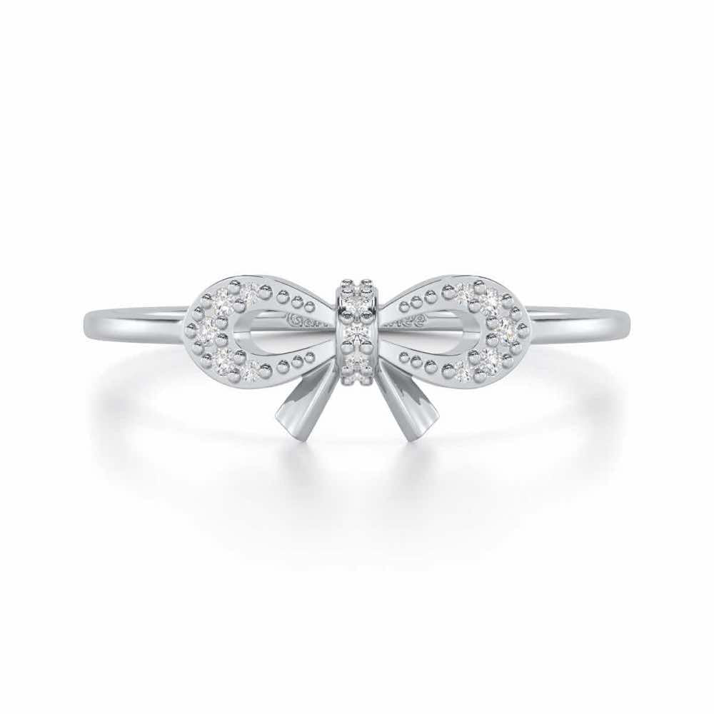 Dazzling Delight Silver Ring - White Gold - Image 4