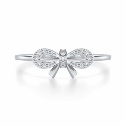 Dazzling Delight Silver Ring - White Gold - Image 4