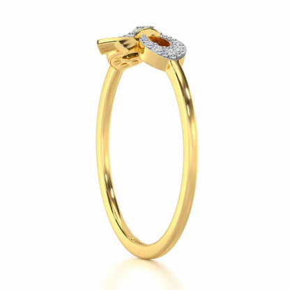 Dazzling Delight Silver Ring - Yellow Gold - Image 3