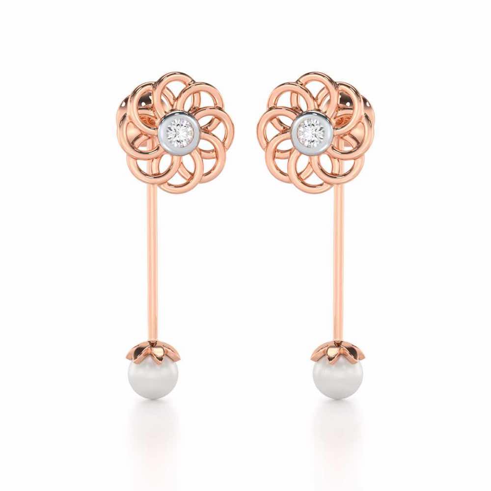 Dazzling Devotion Silver Drop Earrings - Rose Gold - Image 1