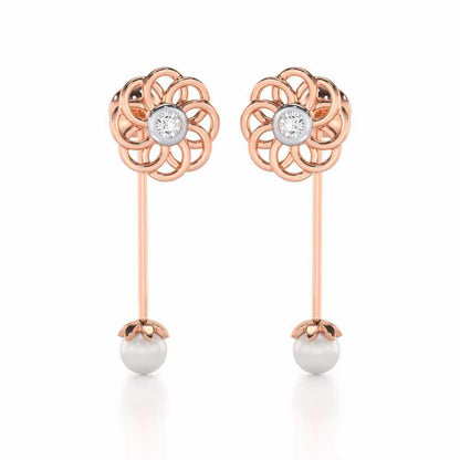Dazzling Devotion Silver Drop Earrings - Rose Gold - Image 1