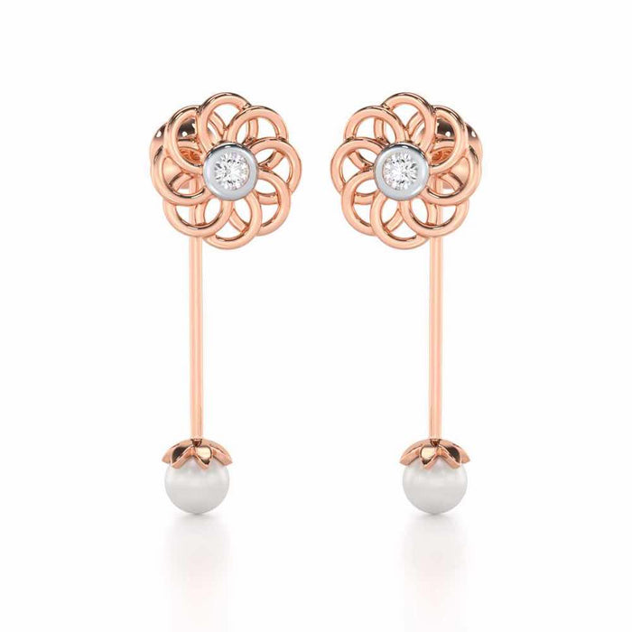 Dazzling Devotion Silver Drop Earrings - Rose Gold - Image 1