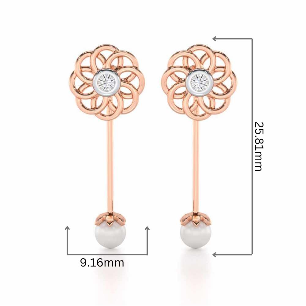 Dazzling Devotion Silver Drop Earrings - Rose Gold - Image 2