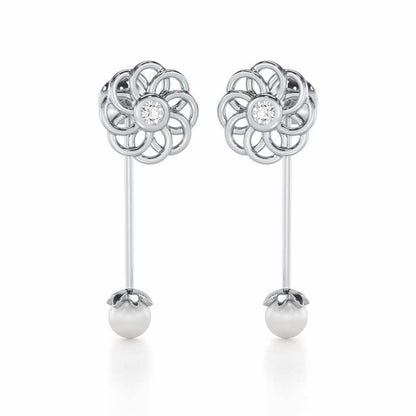 Dazzling Devotion Silver Drop Earrings - White Gold - Image 1