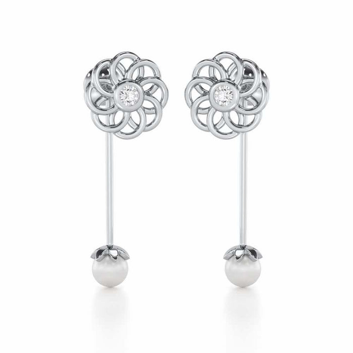 Dazzling Devotion Silver Drop Earrings - White Gold - Image 1