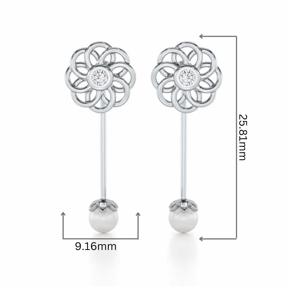 Dazzling Devotion Silver Drop Earrings - White Gold - Image 2