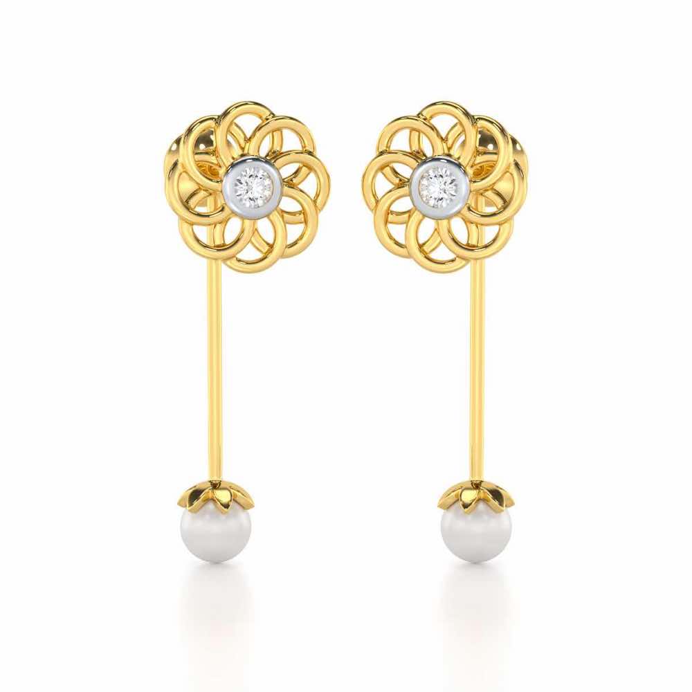 Dazzling Devotion Silver Drop Earrings - Yellow Gold - Image 1