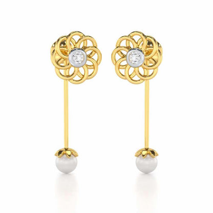Dazzling Devotion Silver Drop Earrings - Yellow Gold - Image 1