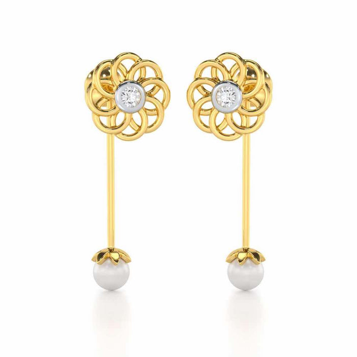 Dazzling Devotion Silver Drop Earrings - Yellow Gold - Image 1