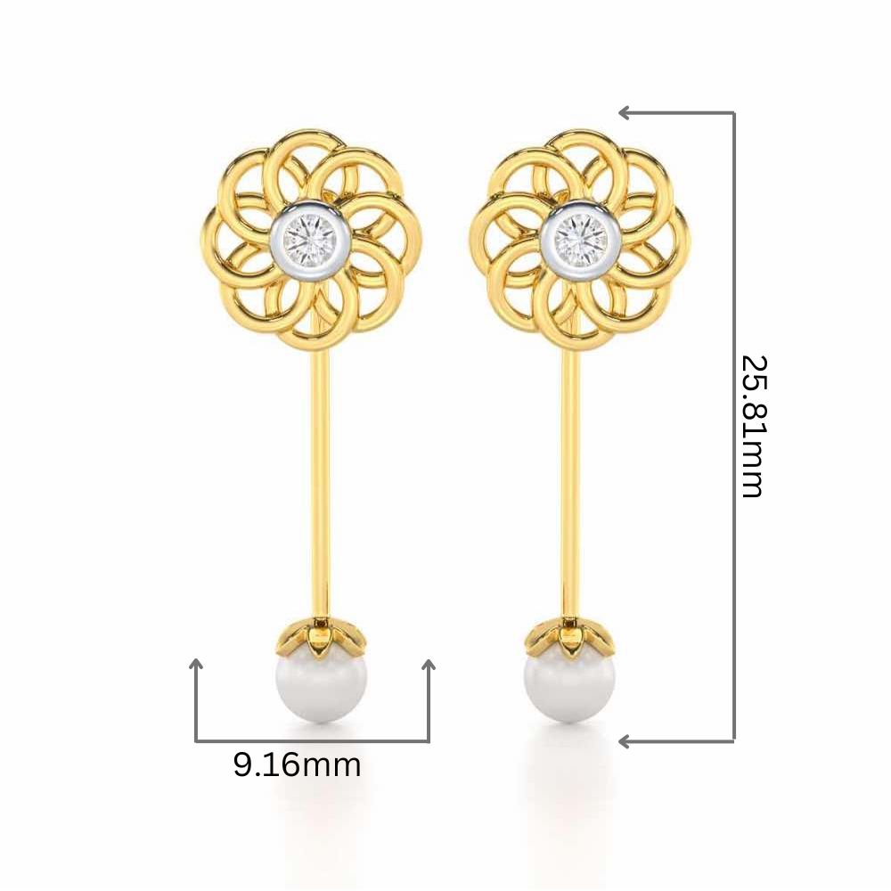 Dazzling Devotion Silver Drop Earrings - Yellow Gold - Image 2