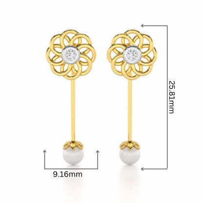 Dazzling Devotion Silver Drop Earrings - Yellow Gold - Image 2