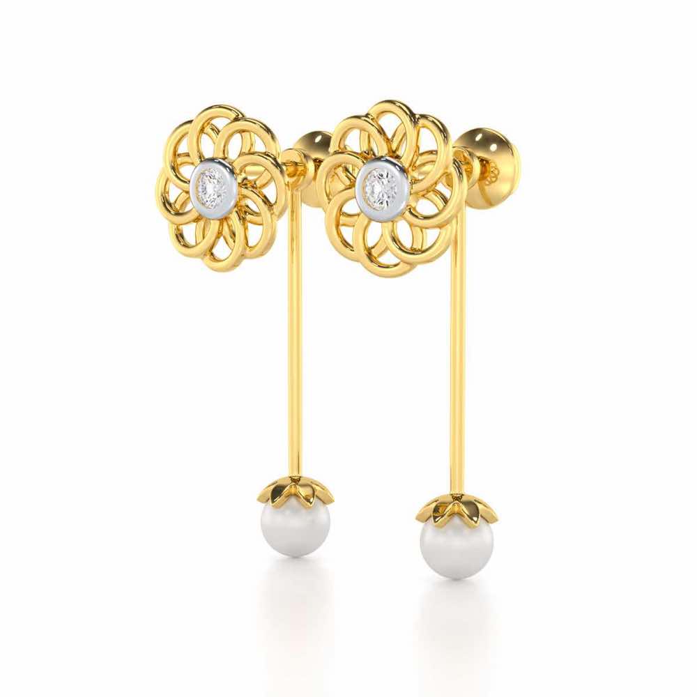 Dazzling Devotion Silver Drop Earrings - Yellow Gold - Image 3