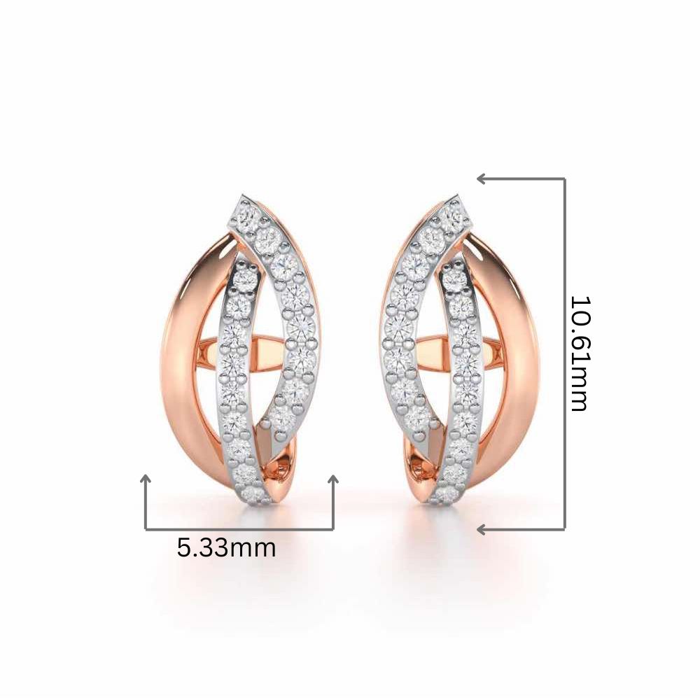 Dazzling Divinity Silver Stud Earrings - Rose Gold - Image 2
