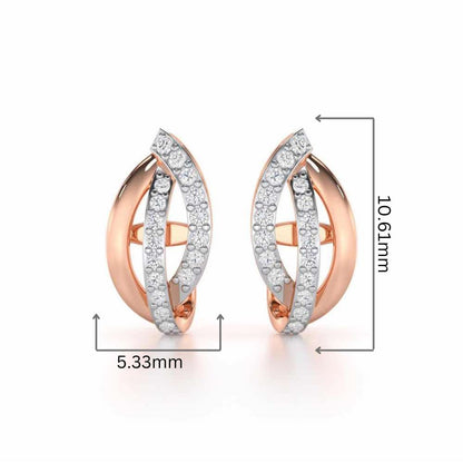 Dazzling Divinity Silver Stud Earrings - Rose Gold - Image 2