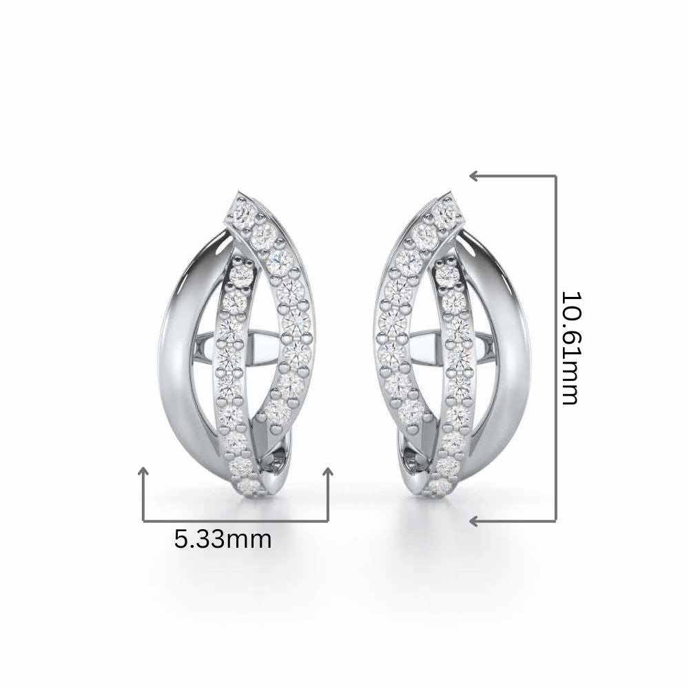 Dazzling Divinity Silver Stud Earrings - White Gold - Image 2