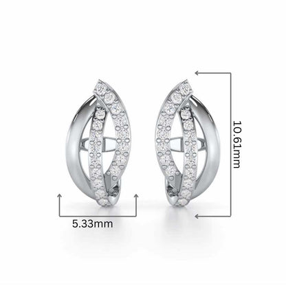 Dazzling Divinity Silver Stud Earrings - White Gold - Image 2