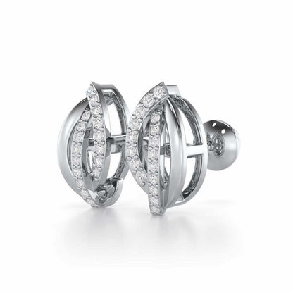 Dazzling Divinity Silver Stud Earrings - White Gold - Image 3