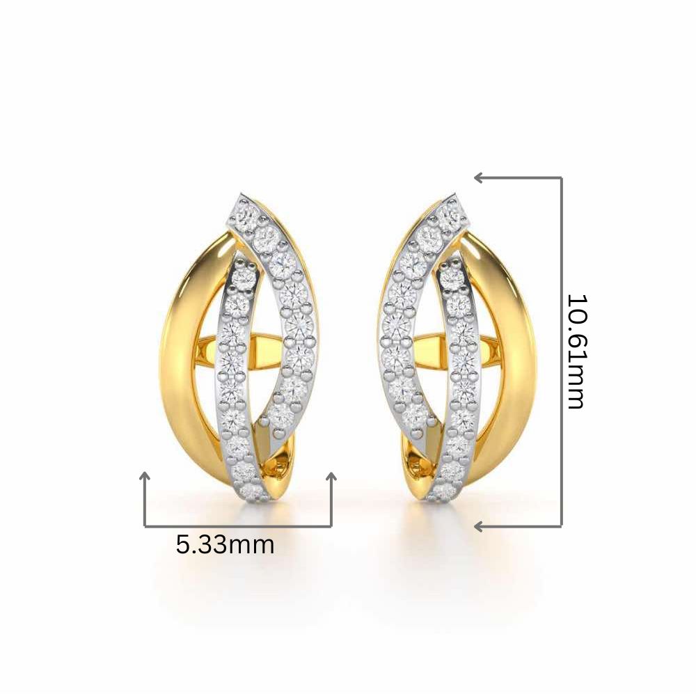 Dazzling Divinity Silver Stud Earrings - Yellow Gold - Image 2