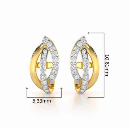 Dazzling Divinity Silver Stud Earrings - Yellow Gold - Image 2