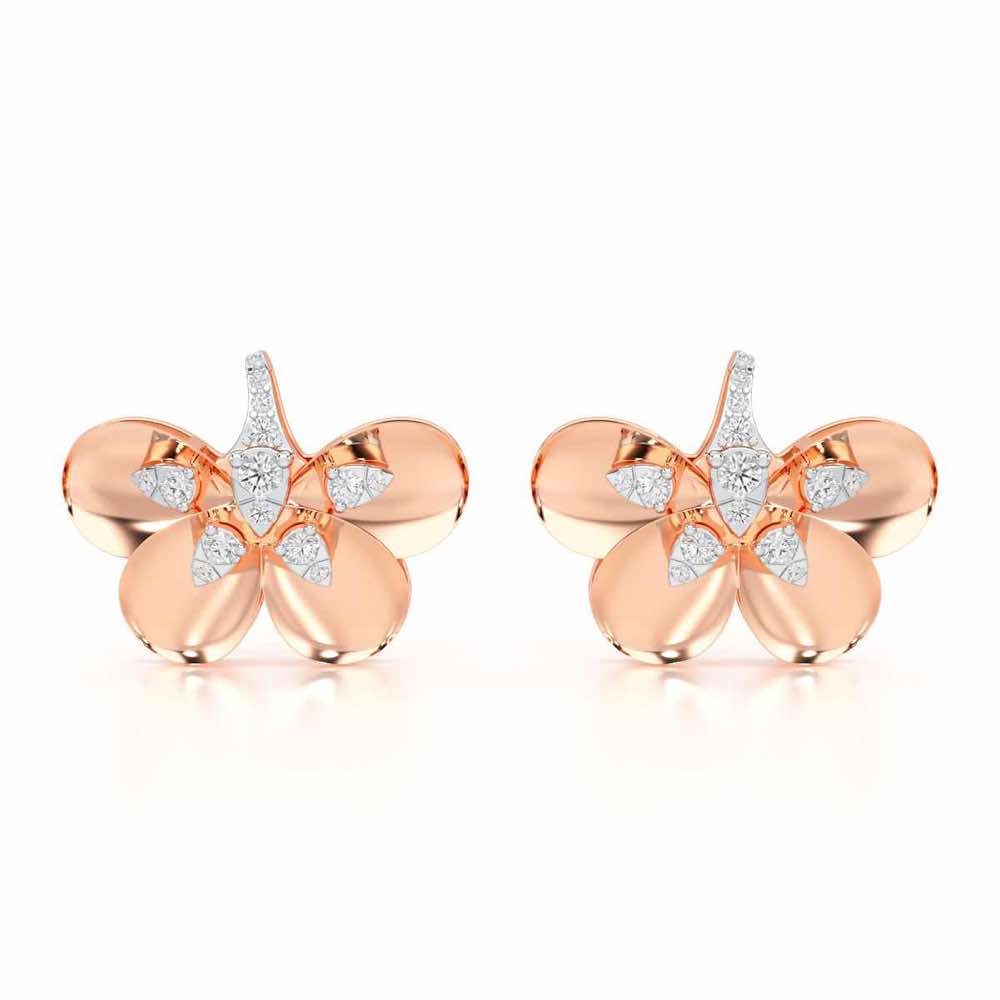 Dazzling Eclat Silver Earrings - Rose Gold - Image 1