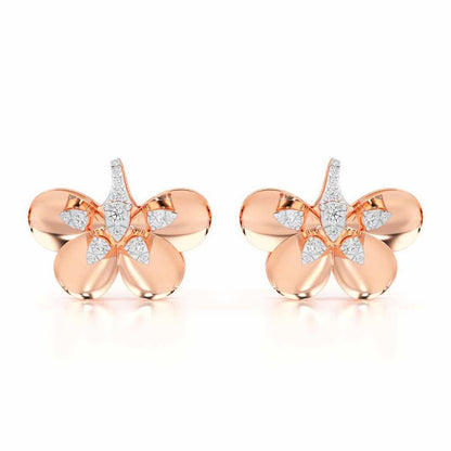 Dazzling Eclat Silver Earrings - Rose Gold - Image 1