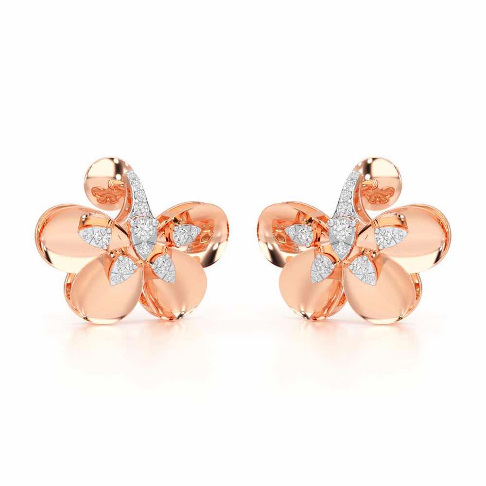 Dazzling Eclat Silver Earrings - Rose Gold - Image 2