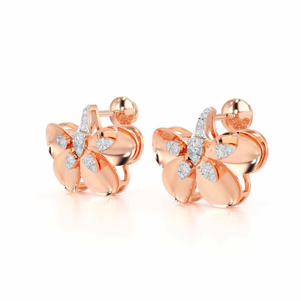 Dazzling Eclat Silver Earrings - Rose Gold - Image 3