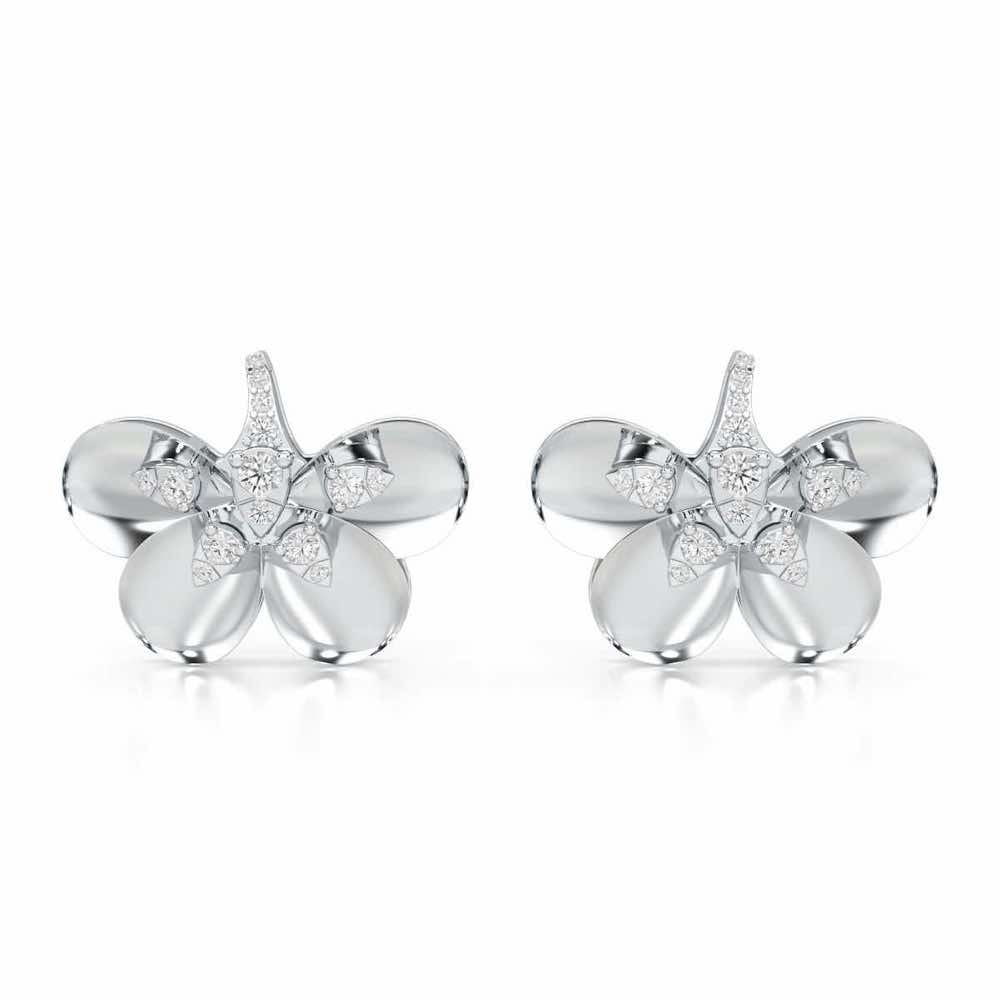 Dazzling Eclat Silver Earrings - White Gold - Image 1